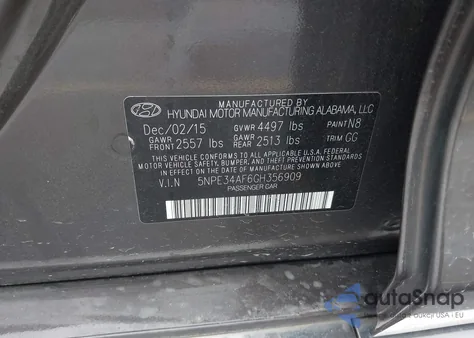 2016 Hyundai Sonata Sport из США, поврежденный, VIN 5NPE34AF6GH356909